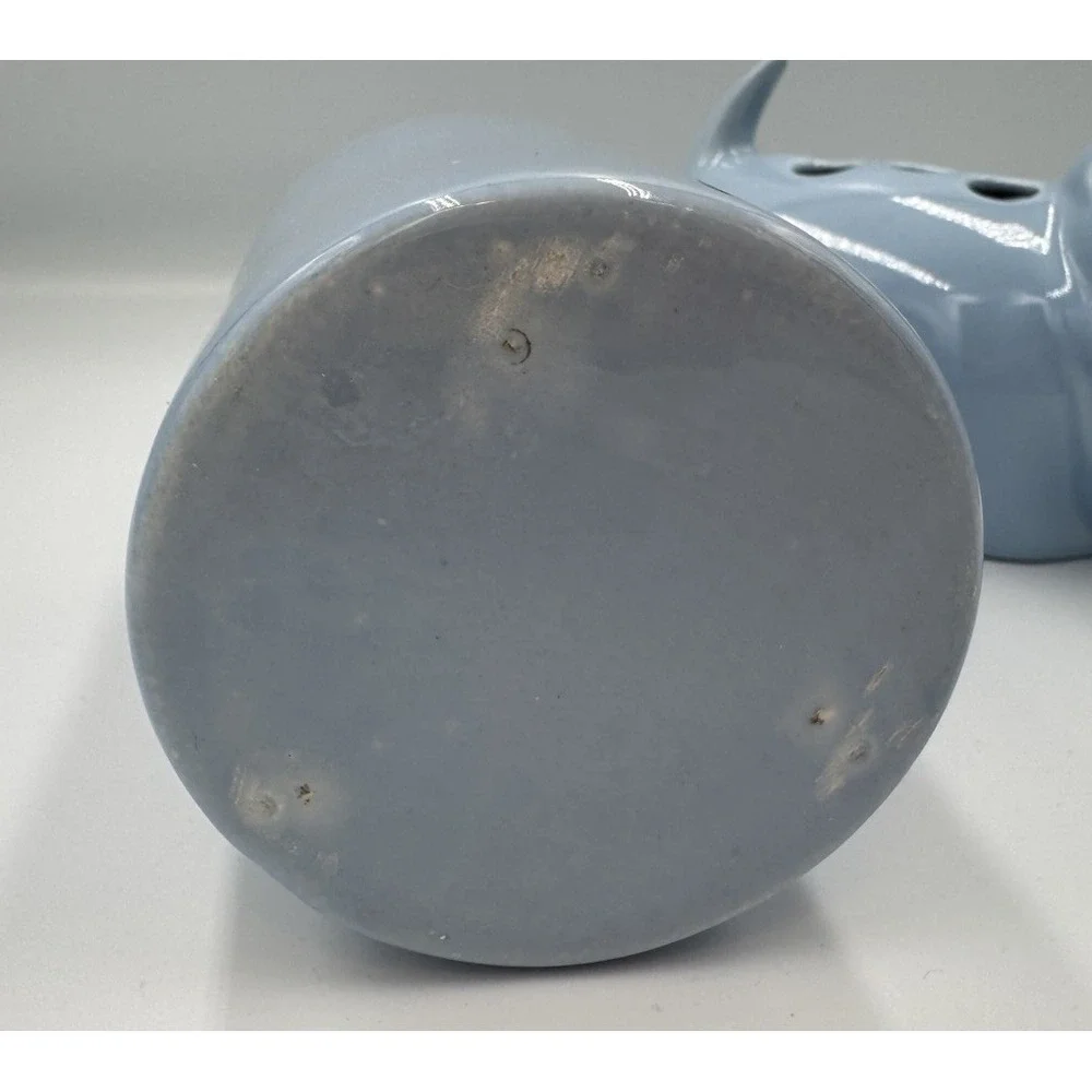 Vintage Blue Ceramic‎ Hippo Soap Toothbrush pen card Holder Cup Animal Bathroom